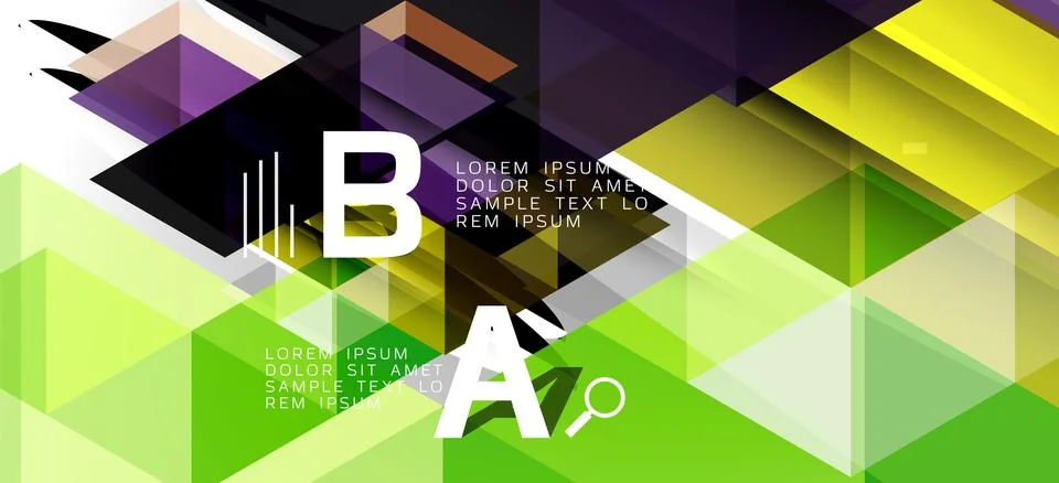 Abstract triangle pattern, colorful backdrop. Presentation template. Modern Stock Illustration