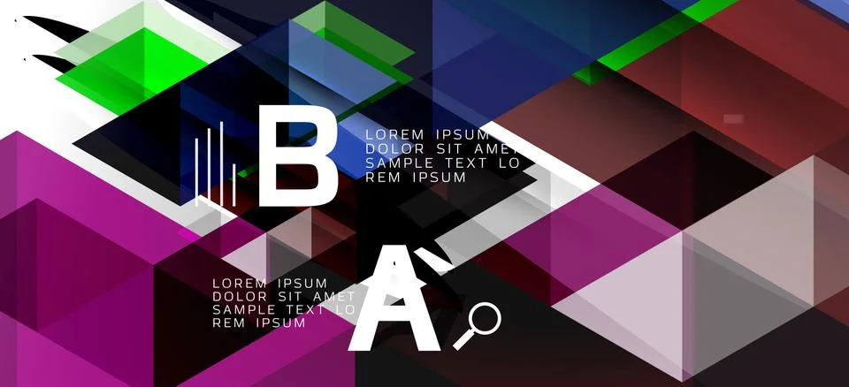 Abstract triangle pattern, colorful backdrop. Presentation template. Modern 스톡 일러스트