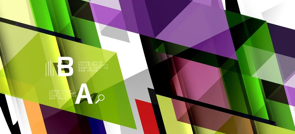 Abstract triangle pattern, colorful backdrop. Presentation template. Modern Illustrazione stock