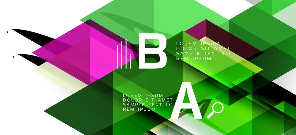 Abstract triangle pattern, colorful backdrop. Presentation template. Modern Stock Illustration