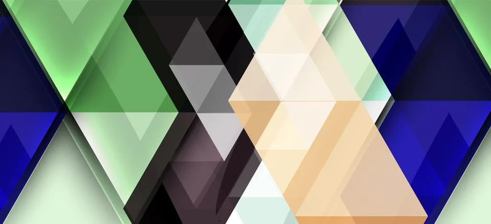 Abstract triangle pattern, colorful backdrop. Presentation template. Modern Stock Illustration