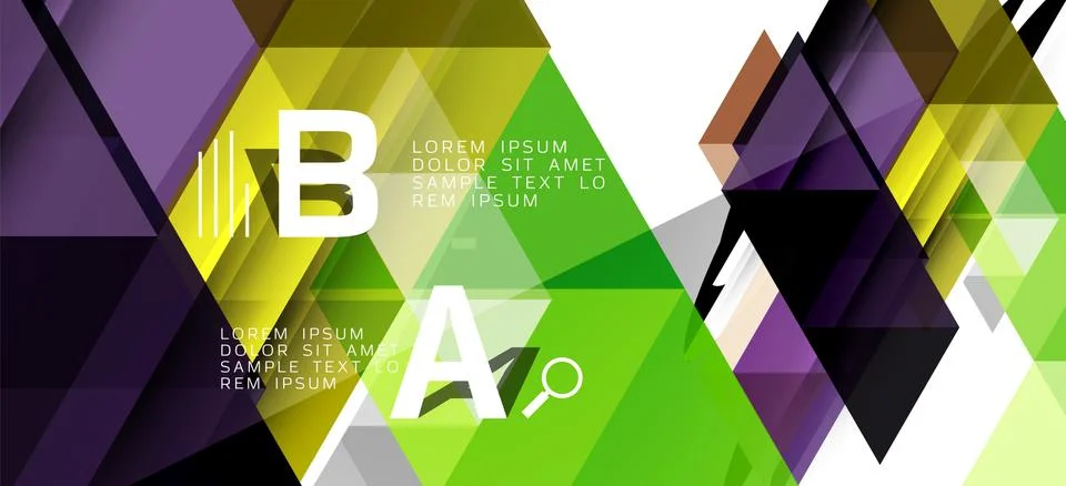 Abstract triangle pattern, colorful backdrop. Presentation template. Modern Illustrazione stock