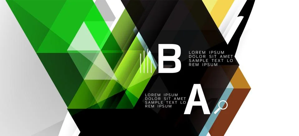 Abstract triangle pattern, colorful backdrop. Presentation template. Modern Stock Illustration