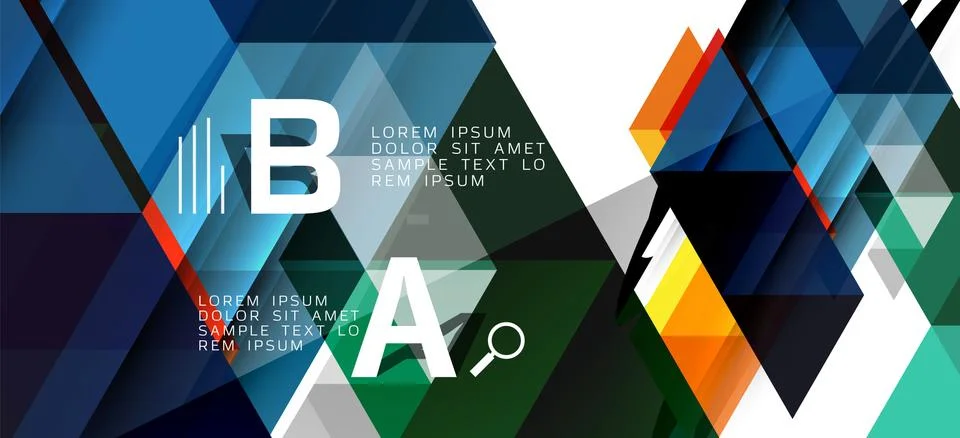 Abstract triangle pattern, colorful backdrop. Presentation template. Modern 스톡 일러스트