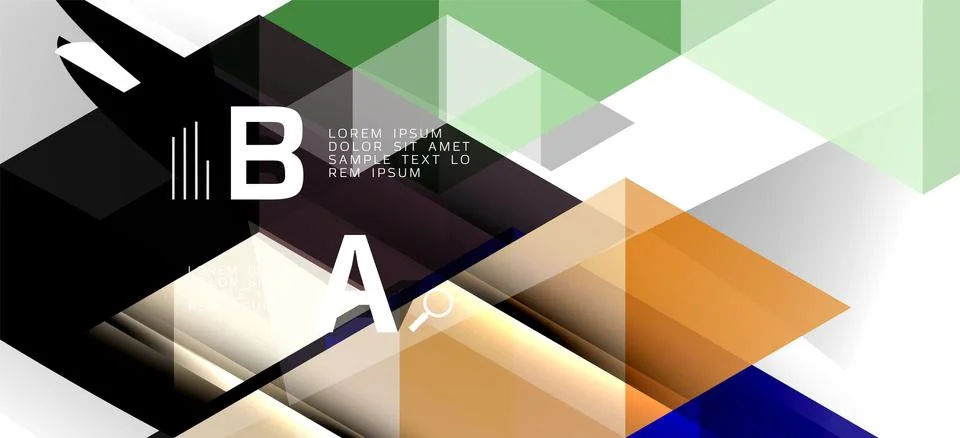 Abstract triangle pattern, colorful backdrop. Presentation template. Modern Stock Illustration