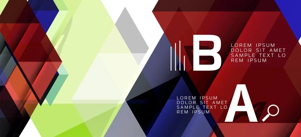 Abstract triangle pattern, colorful backdrop. Presentation template. Modern Stock Illustration