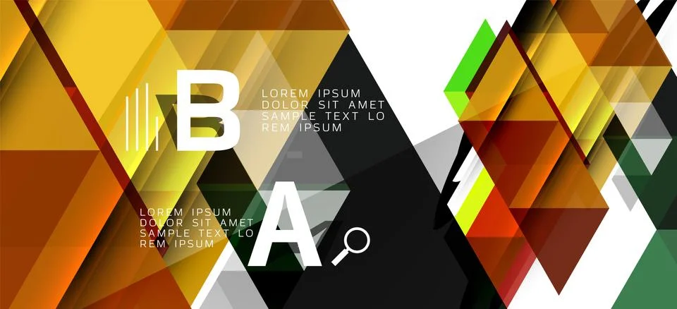 Abstract triangle pattern, colorful backdrop. Presentation template. Modern Stock Illustration