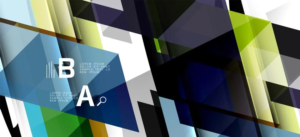 Abstract triangle pattern, colorful backdrop. Presentation template. Modern Stock Illustration