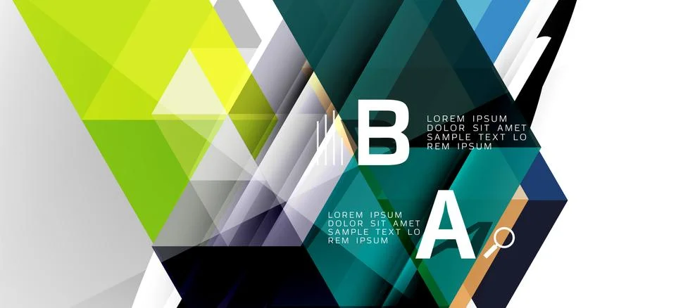 Abstract triangle pattern, colorful backdrop. Presentation template. Modern Illustrazione stock