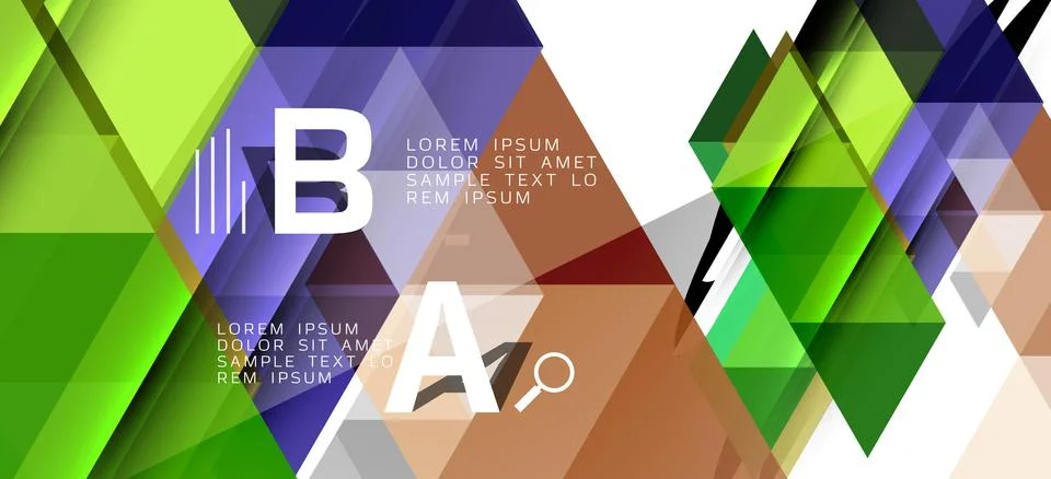 Abstract triangle pattern, colorful backdrop. Presentation template. Modern Illustrazione stock