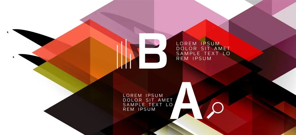 Abstract triangle pattern, colorful backdrop. Presentation template. Modern Stock Illustration