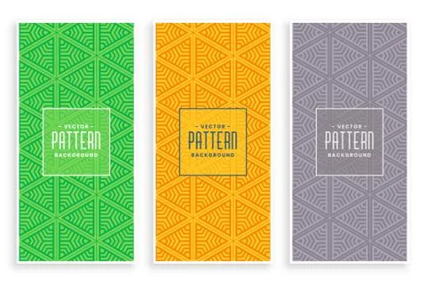 Abstract triangle pattern decoration set Stock Illustration