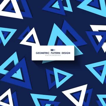Abstract triangle pattern design of blue cover template presentation Stock Illustration