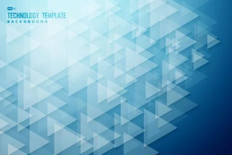 Abstract triangle pattern design of technology artwork on blue background. Stock Illustration
