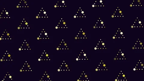Abstract triangle pattern of green dots on black background Stock Footage 278067075