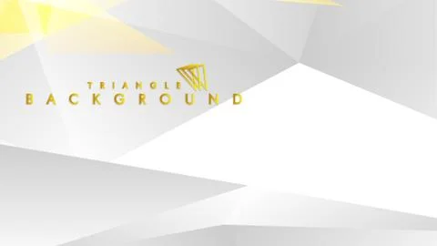 Abstract triangle pattern vector background with golden gradient, yellow gray Stock Illustration