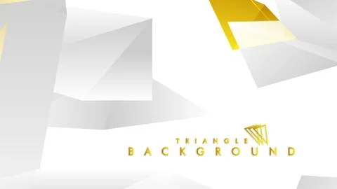 Abstract triangle pattern vector background with golden gradient, yellow gray Illustrazione stock