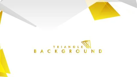 Abstract triangle pattern vector background with golden gradient, yellow gray Stock Illustration