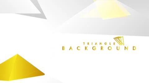 Abstract triangle pattern vector background with golden gradient, yellow gray 스톡 일러스트