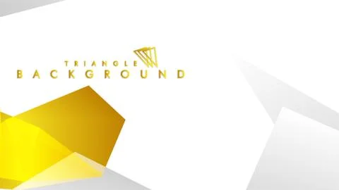 Abstract triangle pattern vector background with golden gradient, yellow gray Stock Illustration