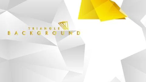 Abstract triangle pattern vector background with golden gradient, yellow gray Stock Illustration