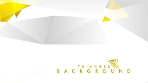 Abstract triangle pattern vector background with golden gradient, yellow gray Illustrazione stock