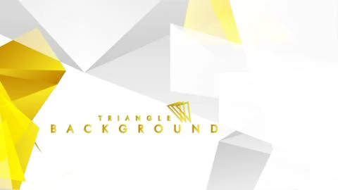 Abstract triangle pattern vector background with golden gradient, yellow gray Stock Illustration