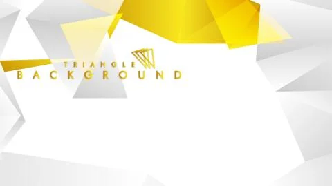 Abstract triangle pattern vector background with golden gradient, yellow gray Stock Illustration