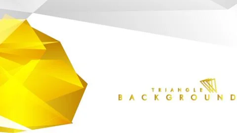 Abstract triangle pattern vector background with golden gradient, yellow gray Illustrazione stock