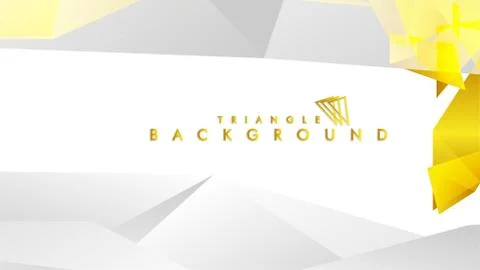 Abstract triangle pattern vector background with golden gradient, yellow gray Illustrazione stock