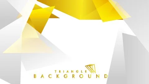 Abstract triangle pattern vector background with golden gradient, yellow gray Stock Illustration