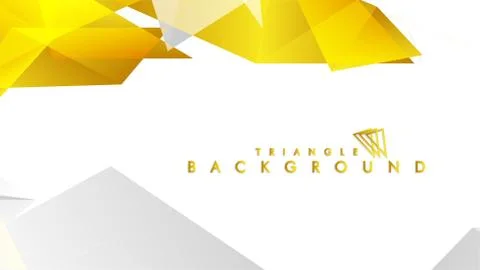 Abstract triangle pattern vector background with golden gradient, yellow gray 스톡 일러스트