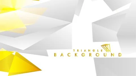 Abstract triangle pattern vector background with golden gradient, yellow gray Stock Illustration