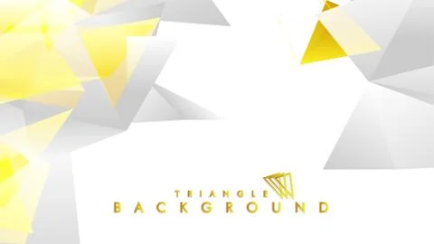 Abstract triangle pattern vector background with golden gradient, yellow gray Illustrazione stock