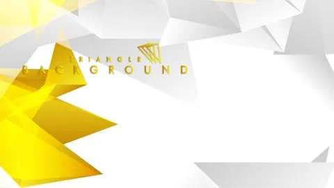 Abstract triangle pattern vector background with golden gradient, yellow gray 스톡 일러스트