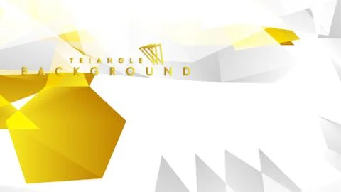 Abstract triangle pattern vector background with golden gradient, yellow gray 스톡 일러스트