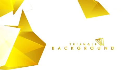 Abstract triangle pattern vector background with golden gradient, yellow gray 스톡 일러스트