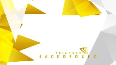 Abstract triangle pattern vector background with golden gradient, yellow gray 스톡 일러스트