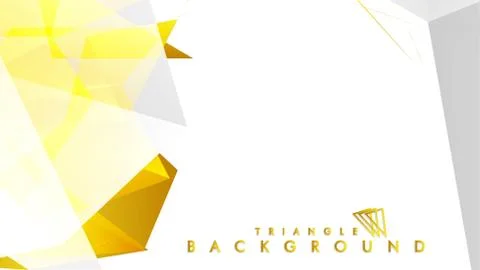 Abstract triangle pattern vector background with golden gradient, yellow gray Illustrazione stock