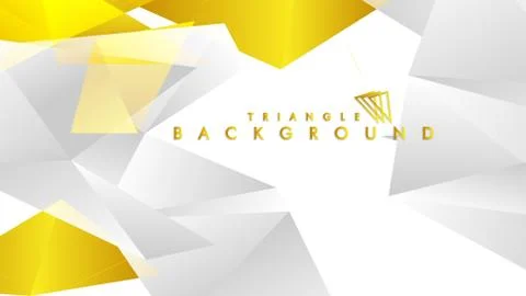 Abstract triangle pattern vector background with golden gradient, yellow gray Stock Illustration
