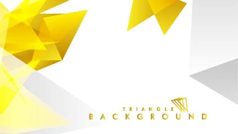 Abstract triangle pattern vector background with golden gradient, yellow gray Stock Illustration
