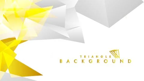 Abstract triangle pattern vector background with golden gradient, yellow gray Stock Illustration