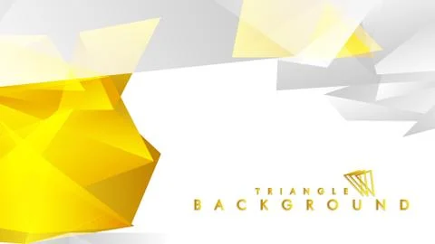 Abstract triangle pattern vector background with golden gradient, yellow gray Illustrazione stock