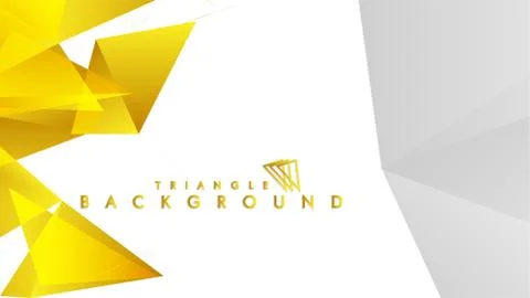 Abstract triangle pattern vector background with golden gradient, yellow gray Stock Illustration