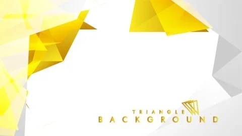 Abstract triangle pattern vector background with golden gradient, yellow gray Illustrazione stock