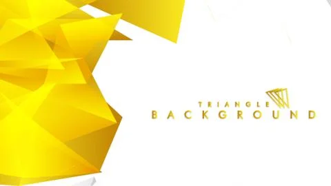 Abstract triangle pattern vector background with golden gradient, yellow gray Stock Illustration