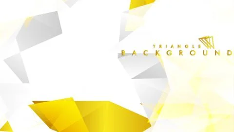 Abstract triangle pattern vector background with golden gradient, yellow gray Stock Illustration