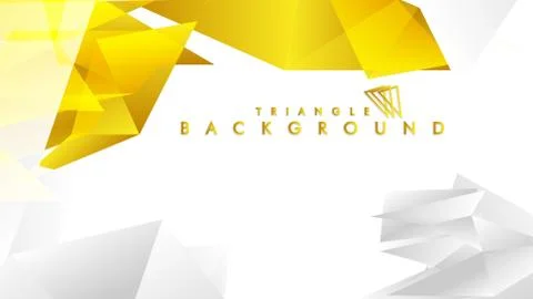 Abstract triangle pattern vector background with golden gradient, yellow gray Stock Illustration