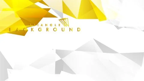Abstract triangle pattern vector background with golden gradient, yellow gray Stock Illustration