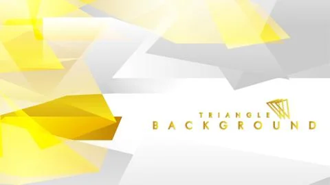 Abstract triangle pattern vector background with golden gradient, yellow gray Stock Illustration